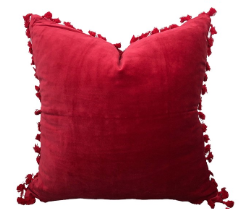 Velvet Red Cushion Cover with Tassals 60x60cm