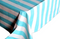 Turquoise White Stripe Tablecloth
