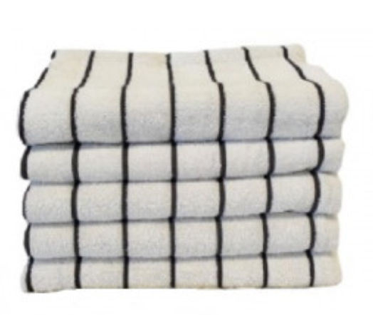 Heavenly Indulgence Hotel and Resort Pinstripe Pool Towel Charcoal White