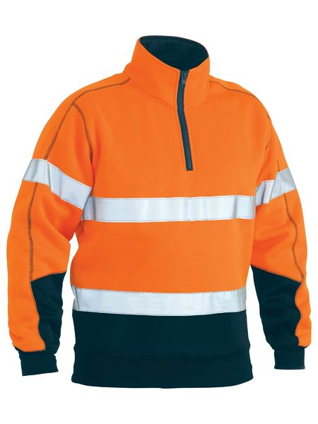 Taped Hi Vis 1/4 Zip Fleece Pullover For Men