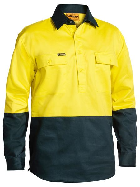 Hi Vis Closed Front Drill Shirt For Men