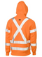 X Taped Rail Orange Hi Vis Zip Front Fleece Hoodie For Men