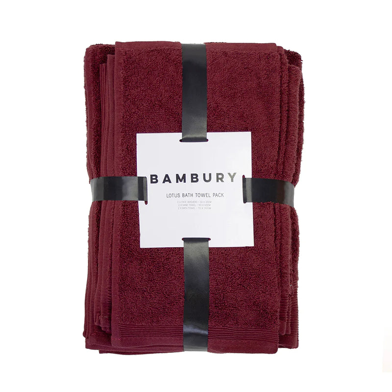 Deluxe Lotus Bath Towel Set Merlot