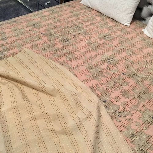 Kantha Quilt Peach Smoke