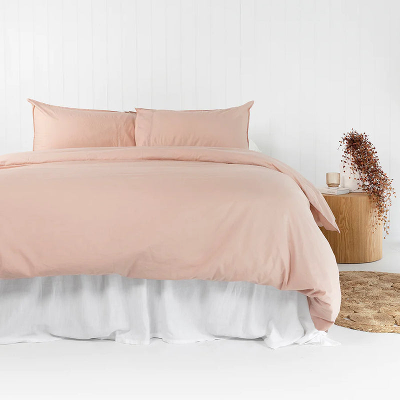 Temple Organic Quilt Cover Set - Rosewater