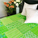 Kantha Quilt Patchwork Print Green