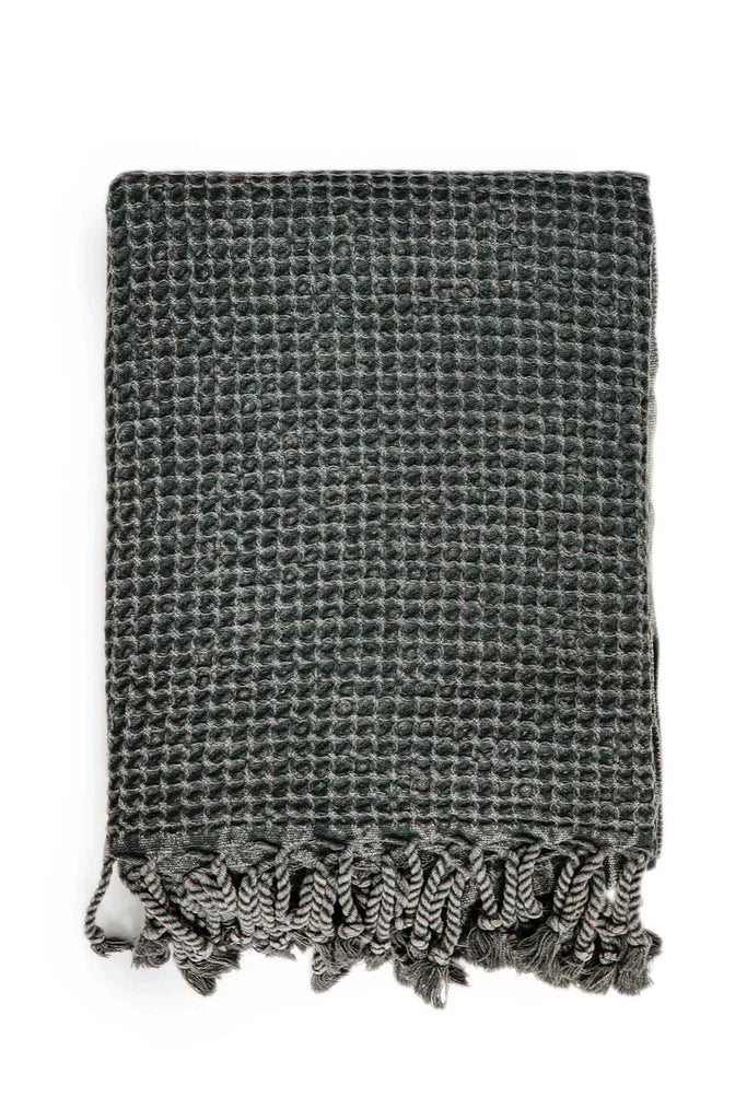 Waffle Turkish Towel - Black