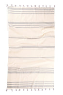 Malta Turkish Towel - Pale Grey and Natural