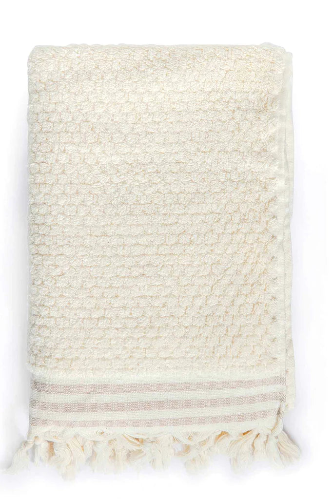 Pompom Turkish Cotton Bath Sheet - Natural