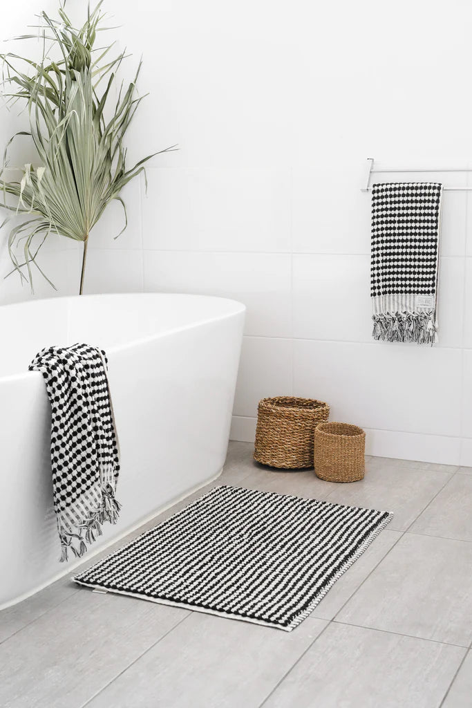 Black + White Pompom Bathroom Set