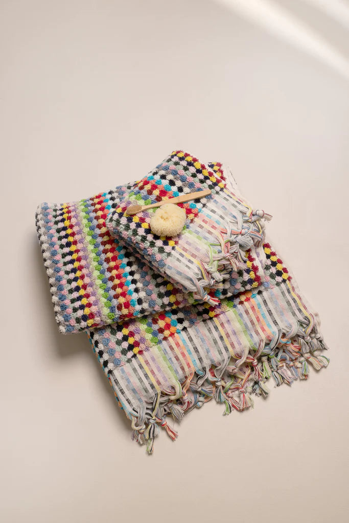 Pompom Turkish Cotton Bath Mat - Multicoloured