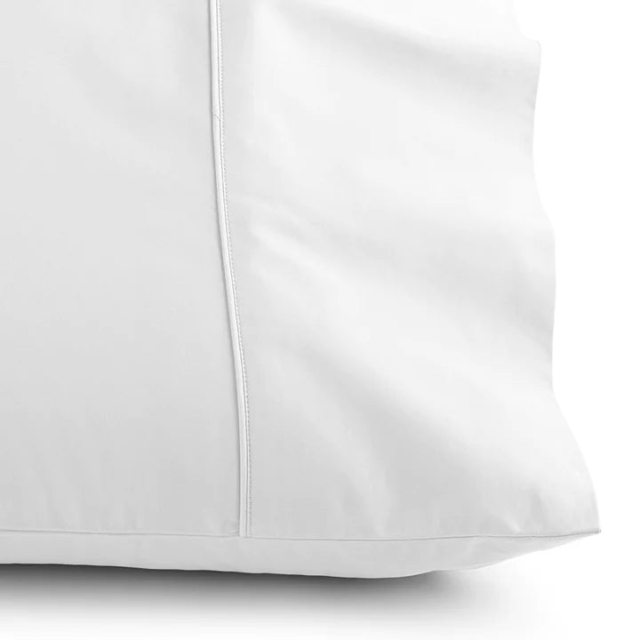 Piped Cuffed Pillowcases - White