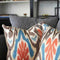 Hand Woven Silk Road Cushion - Coral