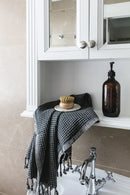 Waffle Turkish Hand Towel - Black