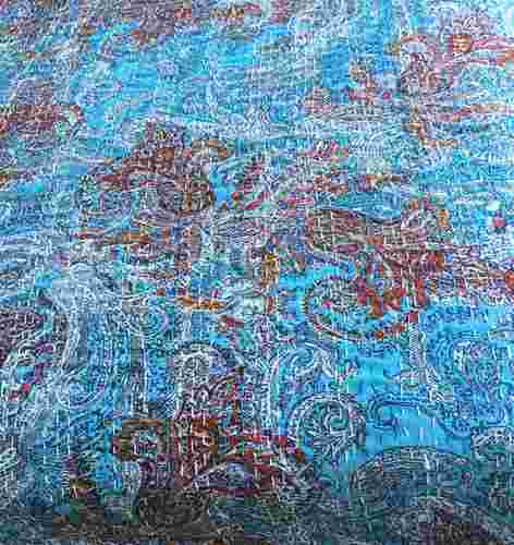 Kantha Quilt Picasso SkyBlue