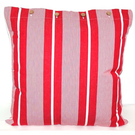 Red White Stripe Cushion Cover