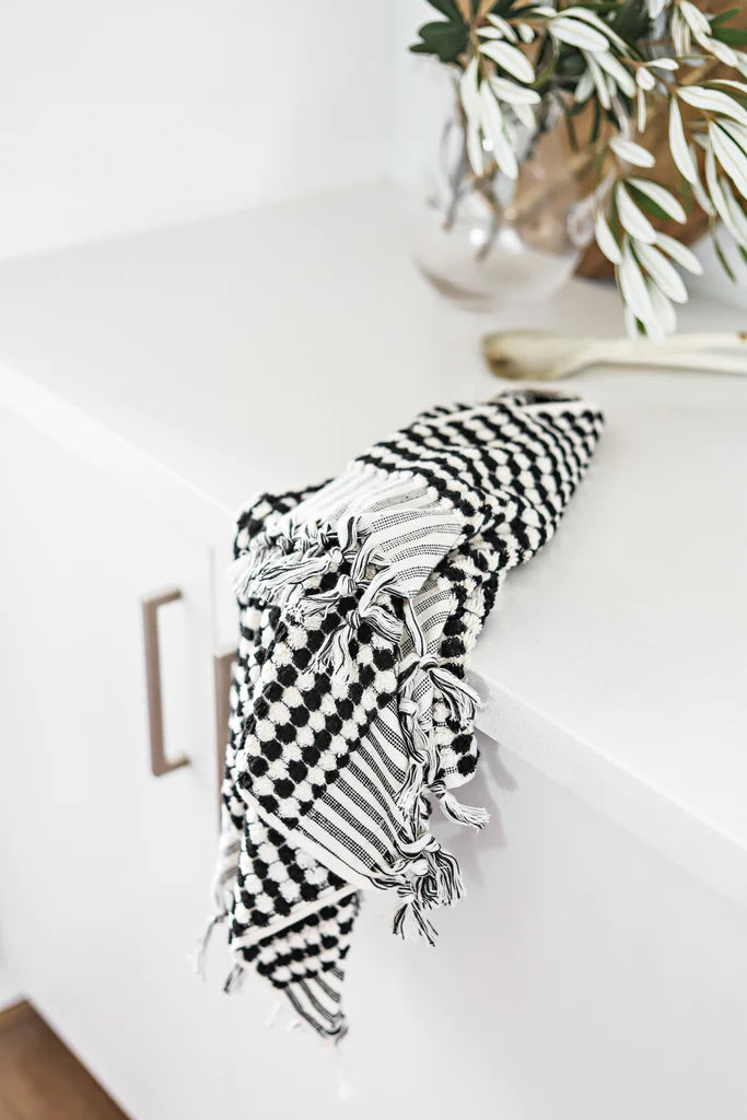 Black + White Pompom Bathroom Set