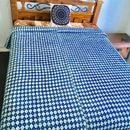 Indigo Cross Line Quilted Quilt