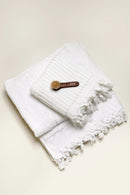 Turkish Cotton Bath Sheet - White Stripes