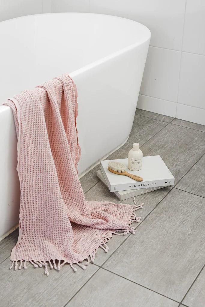 Waffle Turkish Towel - Blush Pink