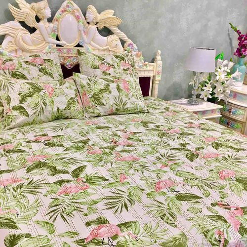 Kantha Quilt Flamingo