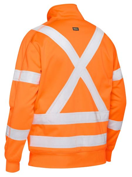 X Taped Rail Orange Hi Vis 1/4 Zip Pullover For Men