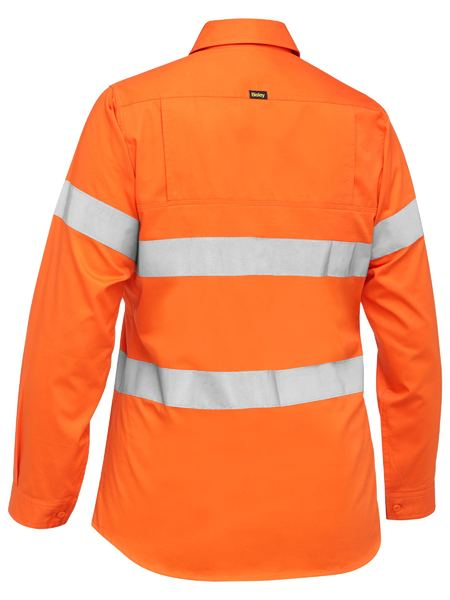 Womens Orange Taped Lightweight Drill Shirt