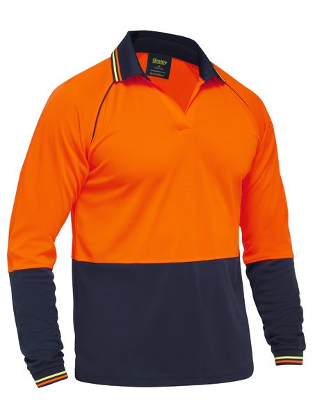 Men's Dual Tone Hi Vis Long Sleeve Polo