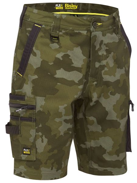 Flx & Move™ Camo Cargo Shorts For Men- Green