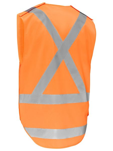 X Taped Rail Orange Hi Vis Detachable Safety Vest Mens