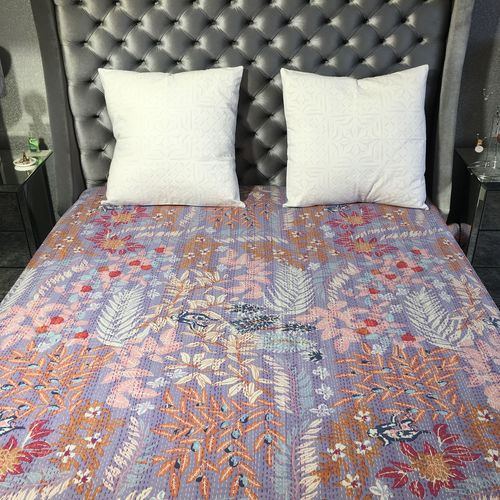 Kantha Quilt Purple Monkey