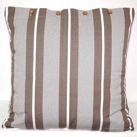 Beige White Stripe Cushion Cover