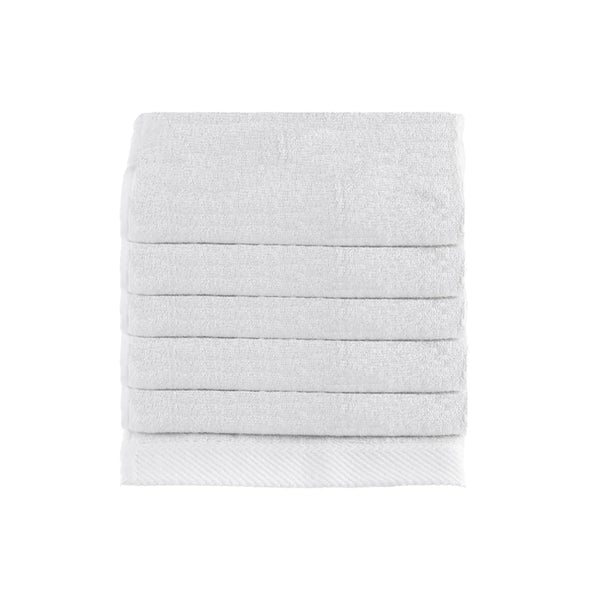 Chevron Bamboo Cotton Hand Towels - White