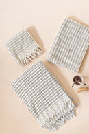 Pompom Turkish Cotton Hand Towel - Pale Grey