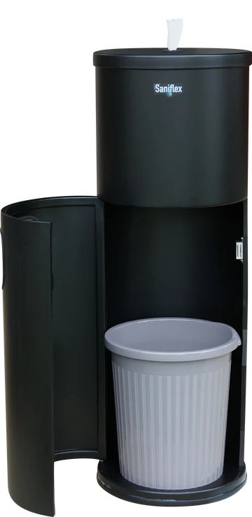 Black Stainless Steel Bin Dispenser with Door