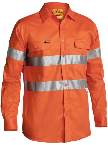 Taped Orange Hi Vis Drill Shirt For Men