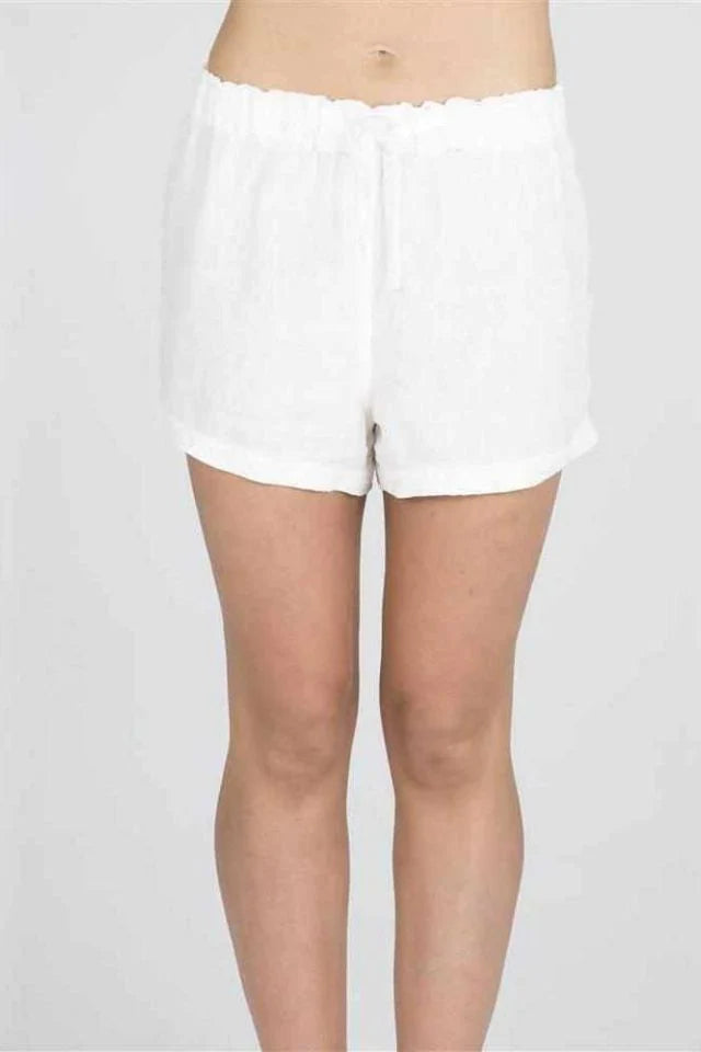 The Linen Shorts - White