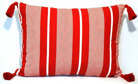 Red White Stripe Cushion Cover