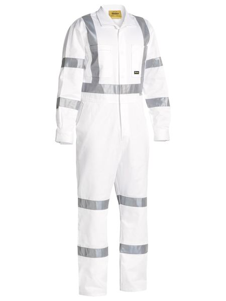 Mens White Taped Drill Coverall