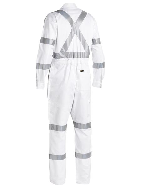 Mens White Taped Drill Coverall