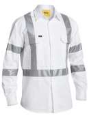 White Taped Night Cotton Drill Shirt For Men