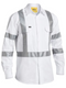 White Taped Night Cotton Drill Shirt For Men