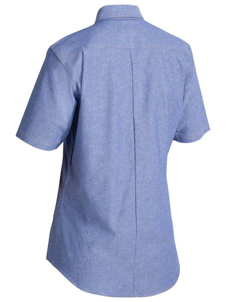 Womens Blue Chambray Shirt- Short Sleeve