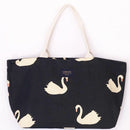 White Ducks in Lake Print Large Tote Bag