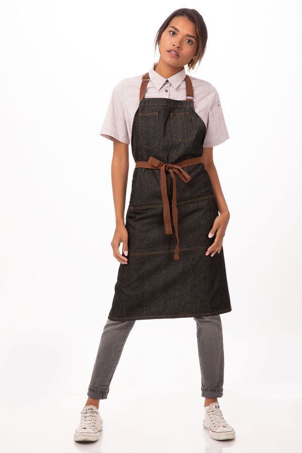 Memphis Bib Apron Black