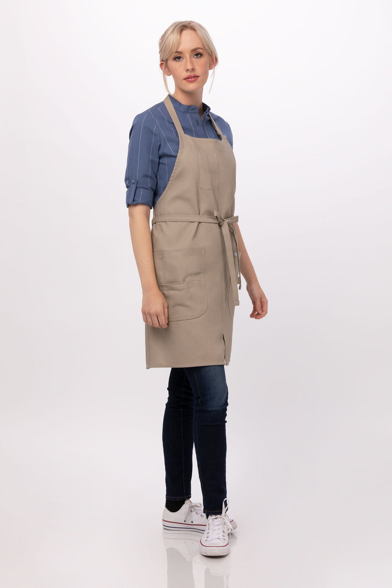 Logan Bib Apron Khaki