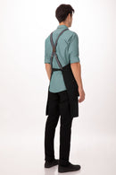 Berkeley Bib Apron Jet Black + Cross Back Suspenders Black/Grey