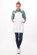 Berkeley Petite Bib Apron White + Cross Back Suspenders White/Khaki