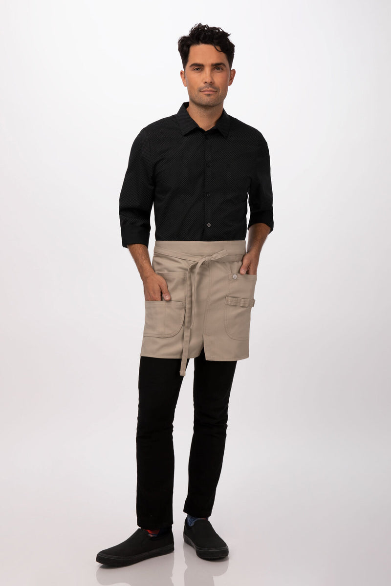 The Logan Half Bistro Apron Khaki