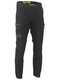 A black coloured cargo work pant for men with curved waistband style. It has several multifunctional pockets with durable fabric. Made up of a mix of cotton and spandex to provide maximum stretch and comfort.